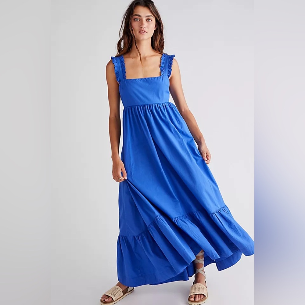 Free People Blue Babydoll Maxi Isabella Dress